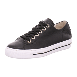 Paul Green 4704-223 Black (schwarz) - sportlicher Schnürschuh - Damenschuhe Sneaker, Schwarz, leder (mastercalf)