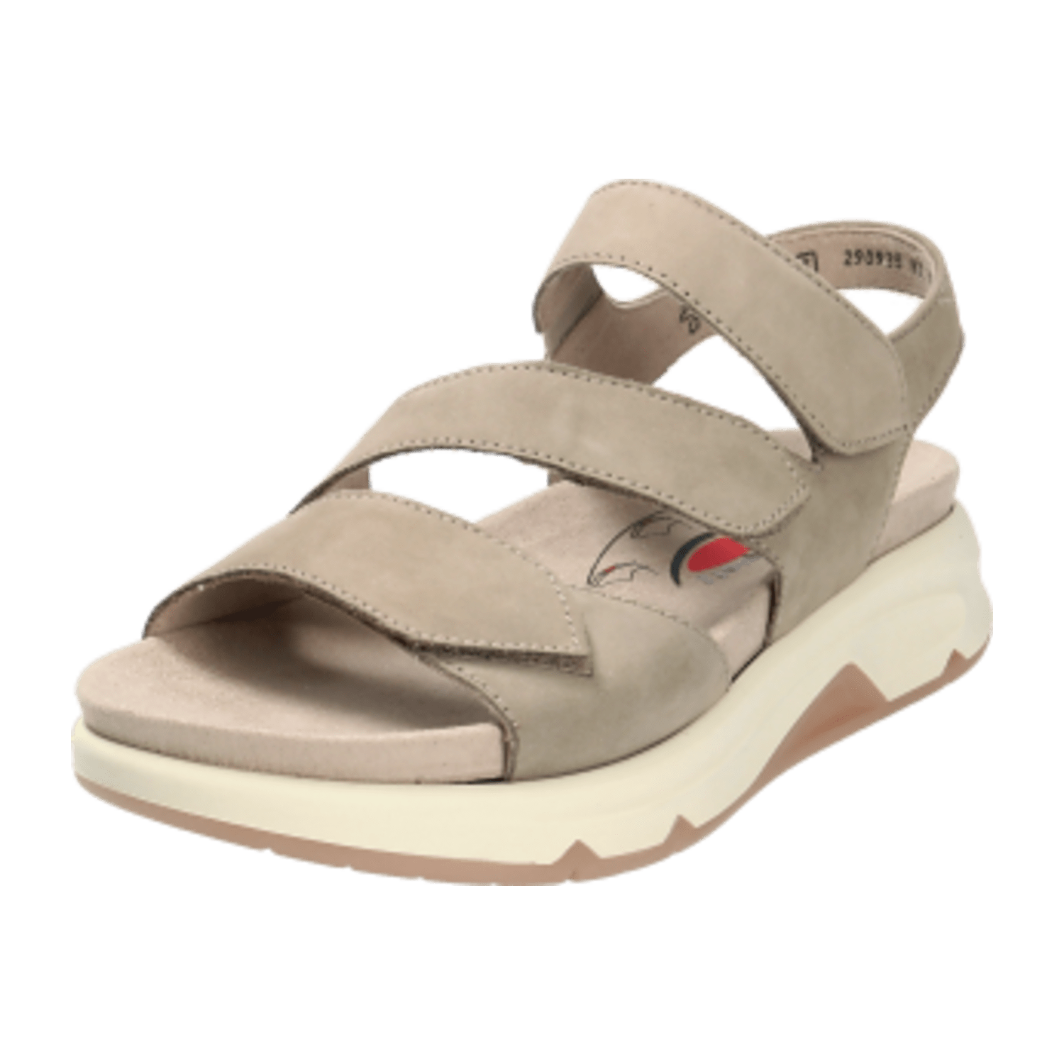 Gabor comfort 26887-43 Rollingsoft Leinen (Beige) - sportliche Sandale - Damenschuhe Sandale bequem / lose Einlage, Beige, leder (soft nubuk)