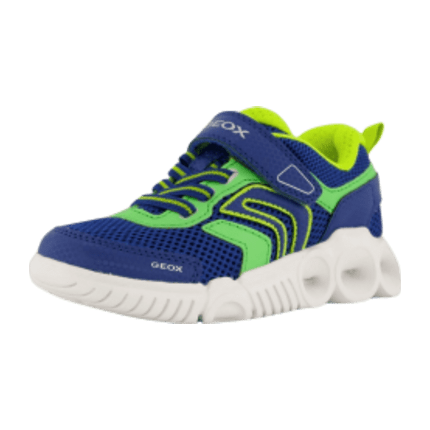 Geox Wroom Kinder Schuhe blau grün Lights J25GAB