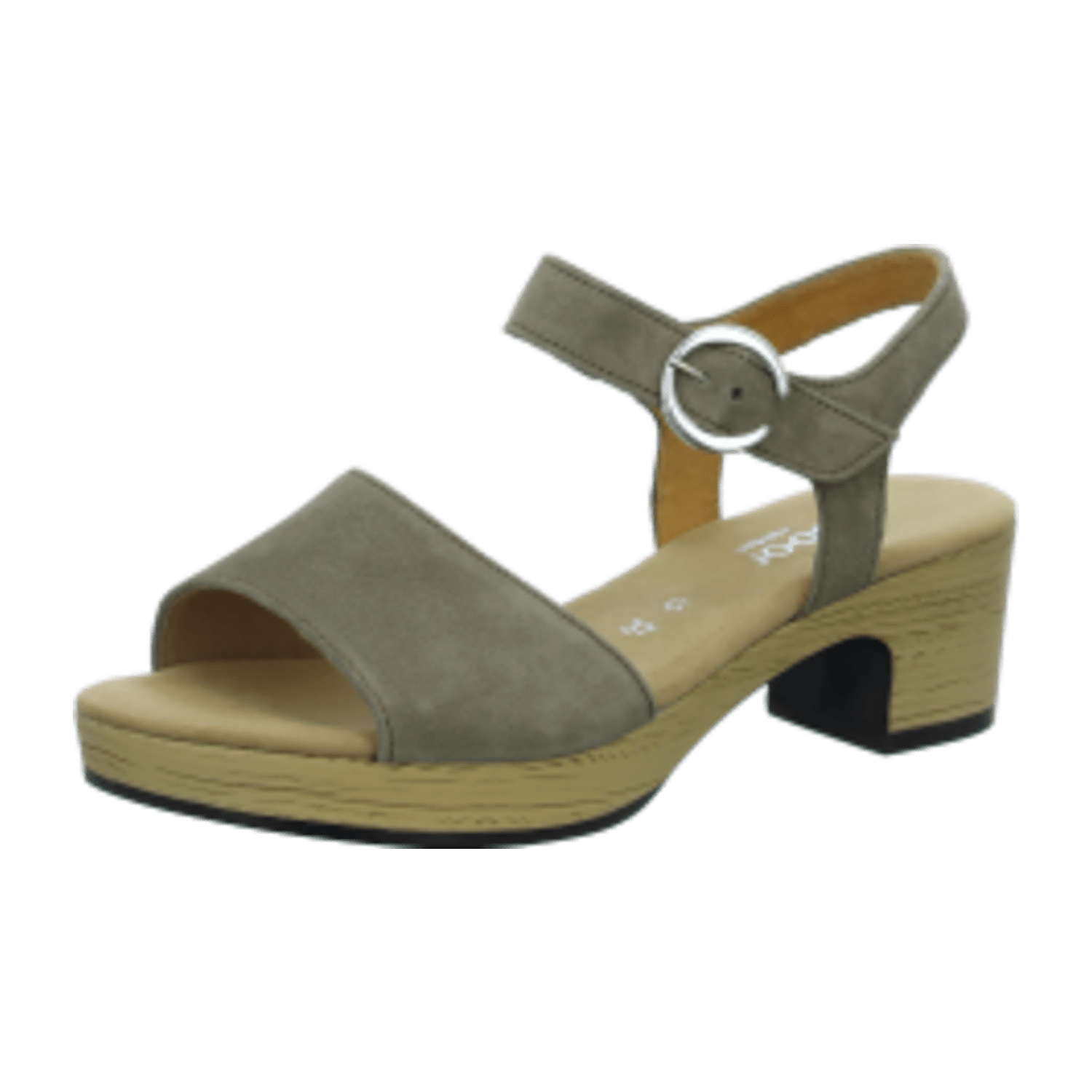 Gabor 42071-34 Sesamo (Beige) - elegante Sandale - Damenschuhe Sandalette / Sling, Beige, leder (dreamvelour), absatzhöhe: 30 mm
