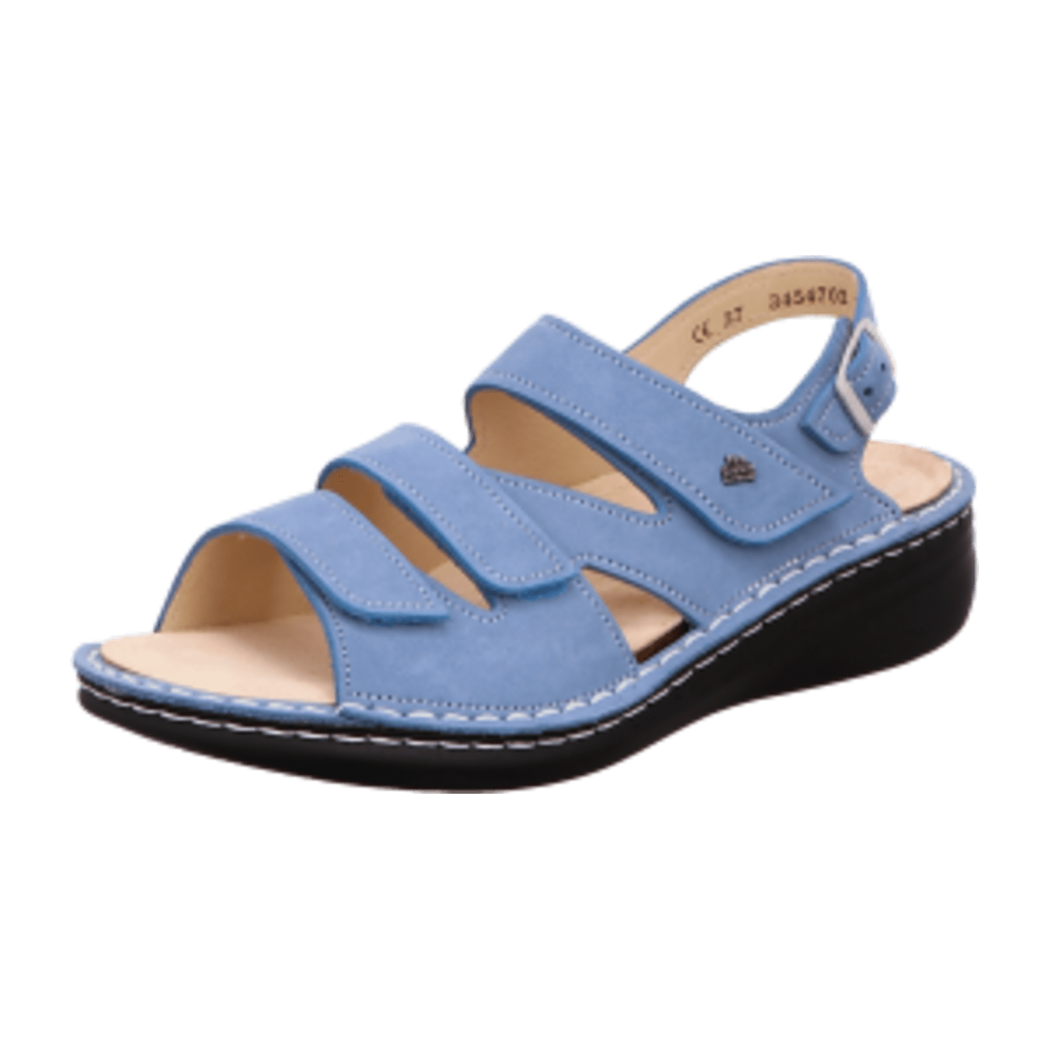 FinnComfort Praia Blue (Hellblau) - Sandale mit loser Einlage - Damenschuhe Sandale bequem / lose Einlage, Blau, leder (nubuk)