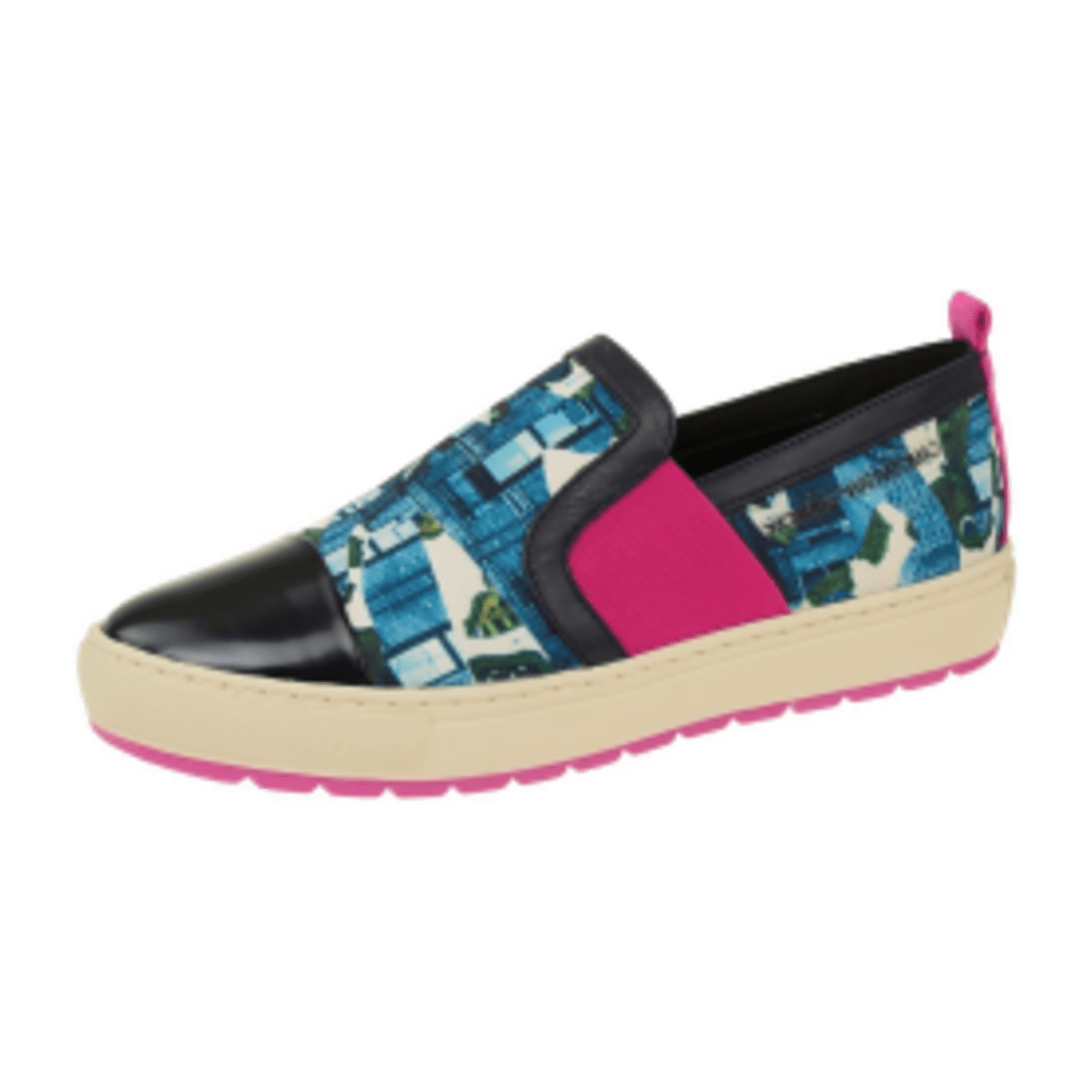 Geox Breeda Designer Schuhe Slipper blau print