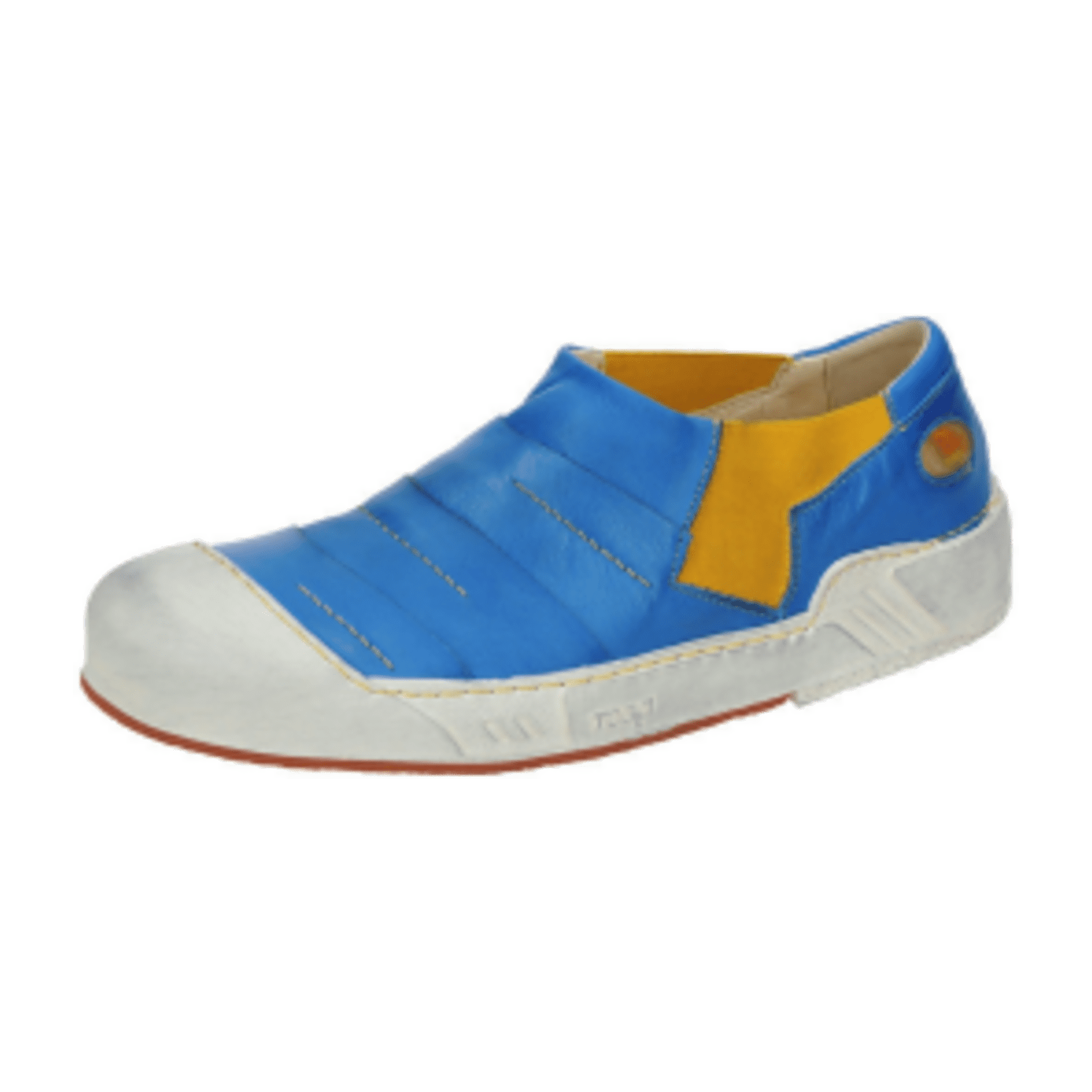 Eject Puzzle Schuhe blau gelb Herren Slipper 12361