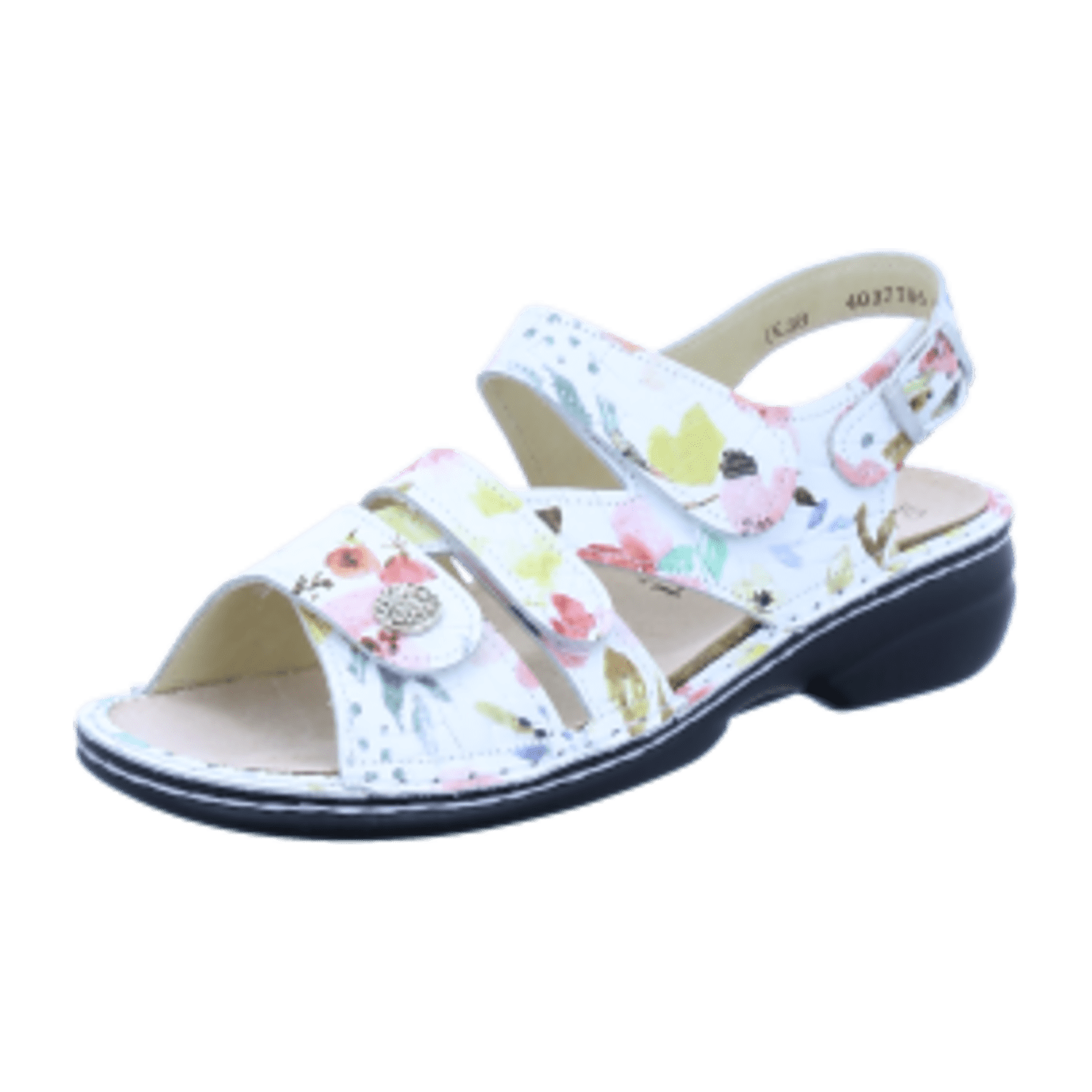 FinnComfort Gomera Flower (Bunt) - Sandale mit loser Einlage - Damenschuhe Sandale bequem / lose Einlage, Mehrfarbig, leder (selva)