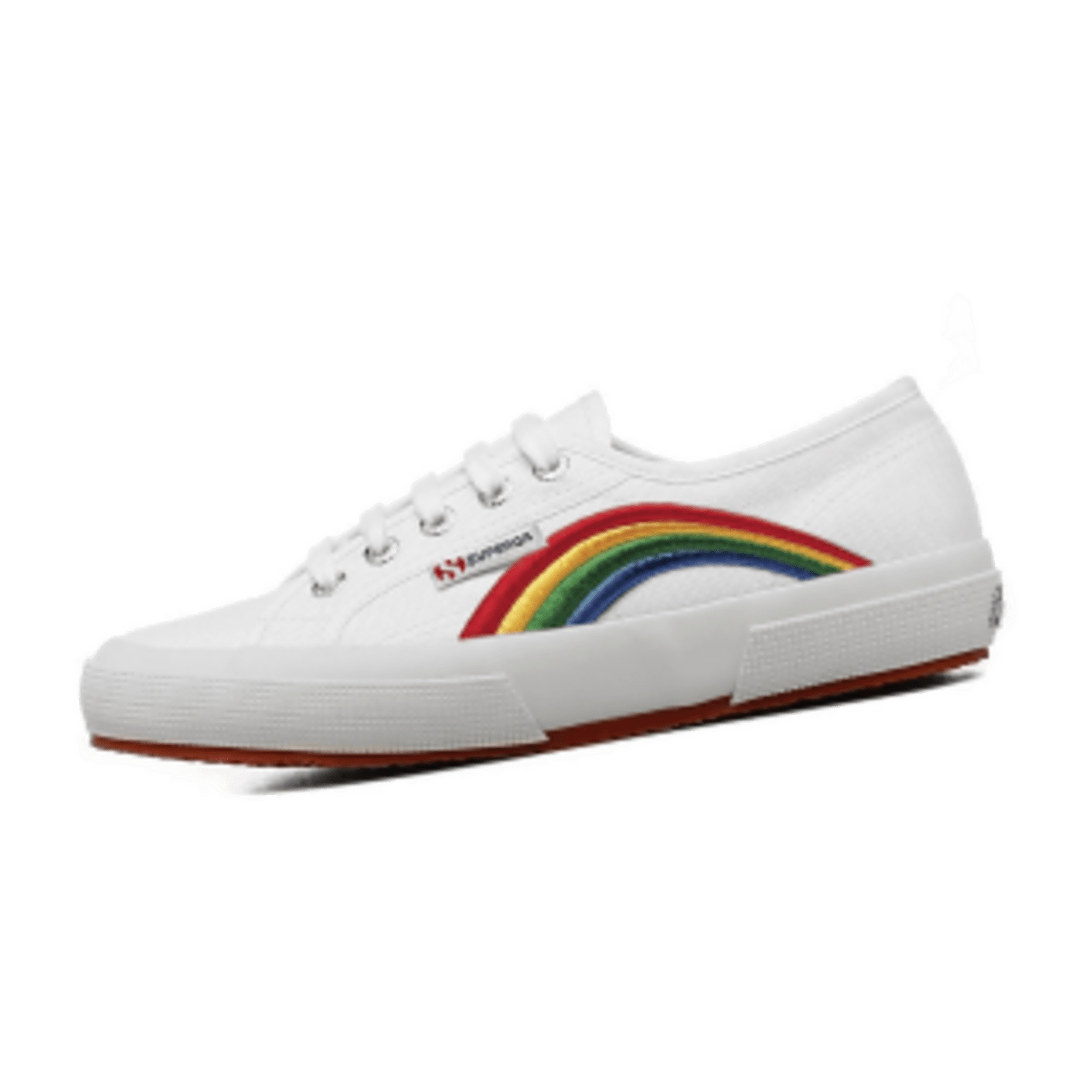 Superga 2750 Rainbow Embroidery S81281W-A6Z white rainbow