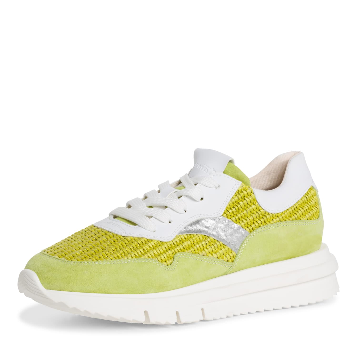 Tamaris 23785-42 Lime (Grün) (gelb) - sportlicher Schnürschuh - Damenschuhe Sneaker, Gelb, leder/textil/synthetik für Damen, grün, Gr. 37 EU