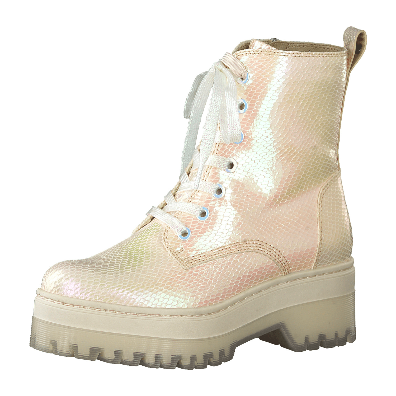 Tamaris 1-1-25201-26/646 POWDER SNAKE Schnürstiefel  FS 2021 für Damen, rosa, Gr. 39 EU