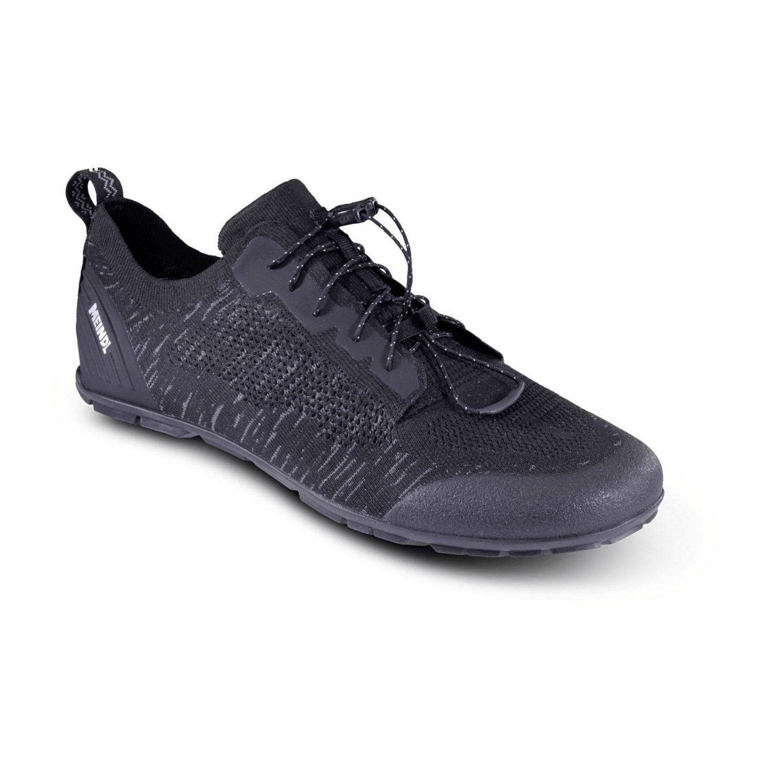 Meindl Pure Comfort 4697-01 schwarz - Sportschuh Schwarz/Silber - Barfußschuhe DAMEN, Schwarz für Damen, schwarz, Größe 38 ½ EU