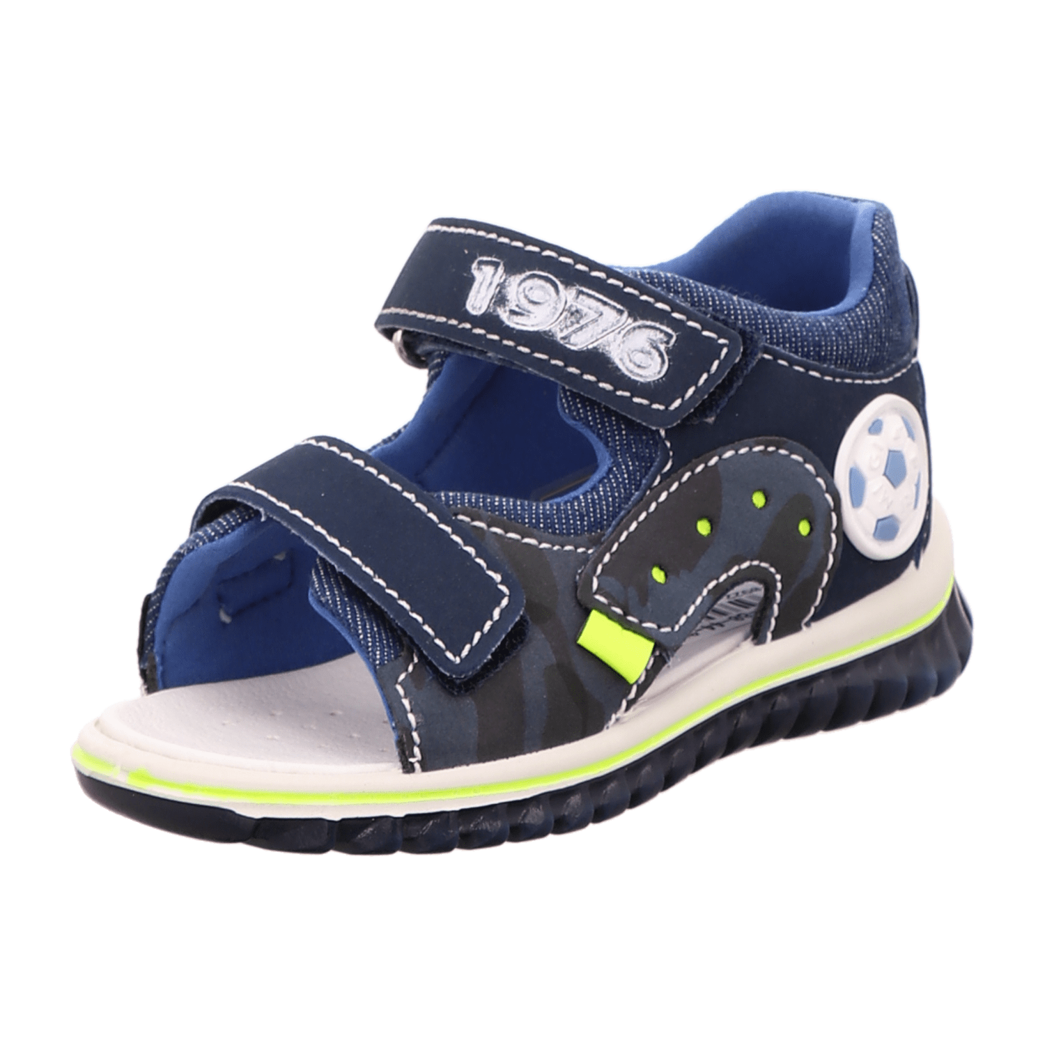 Primigi Ju. Sandale Jeans,Fussball für Kinder, blau, Größe 24 EU