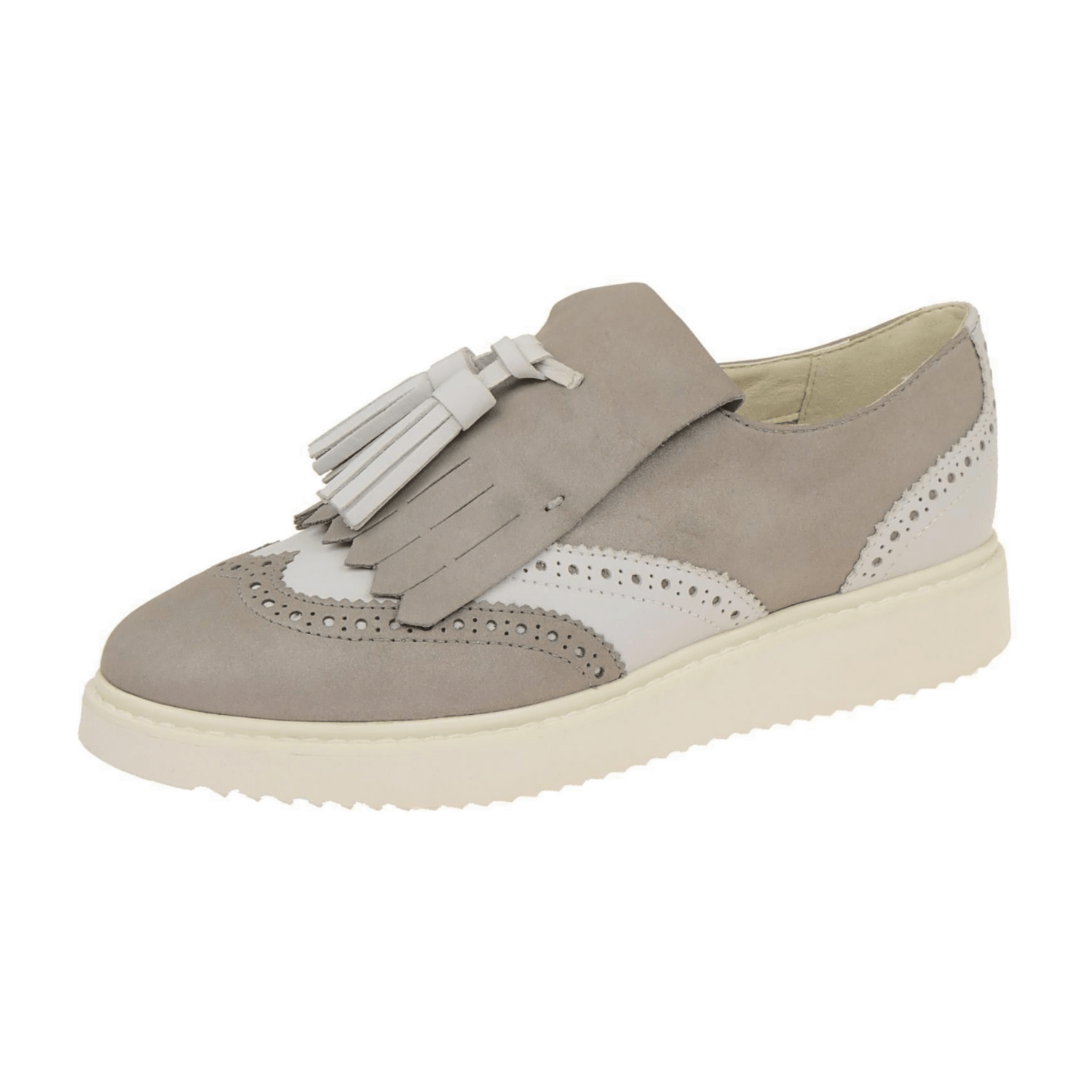Geox Thymar Slipper grau weiß Fransen für Damen, grau, Gr. 38 EU