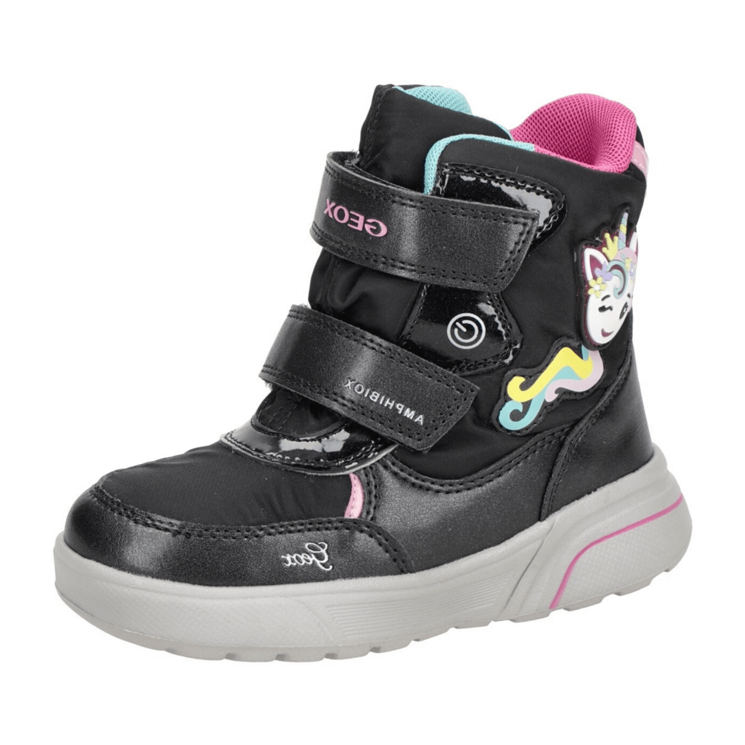 Geox Sveggen Kinder Stiefel schwarz Einhorn Warmfutter J267UC für Kinder, schwarz, Gr. 27 EU