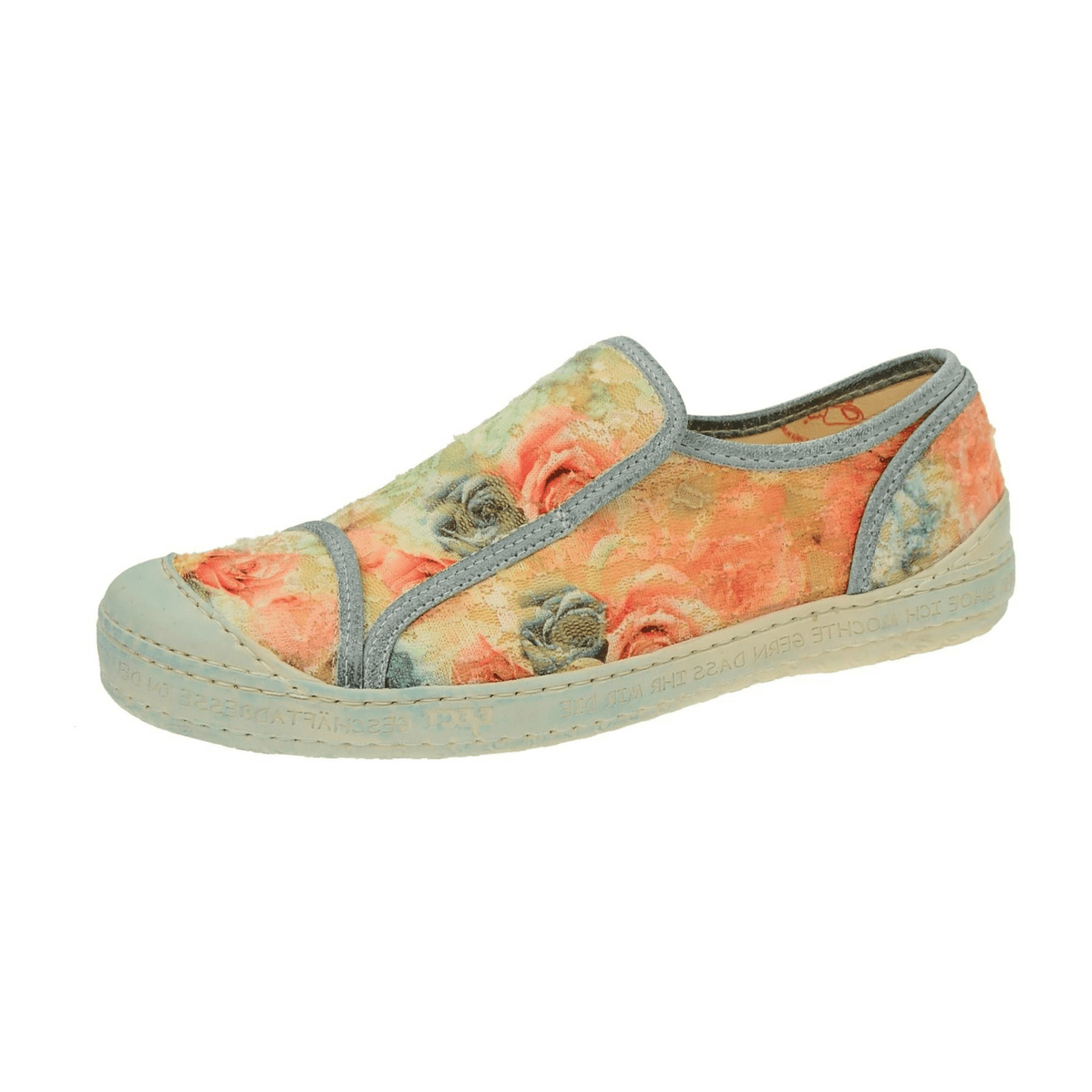Eject Dass Slipper orange Blumen 16221/2 für Damen, bunt, Gr. 39 EU
