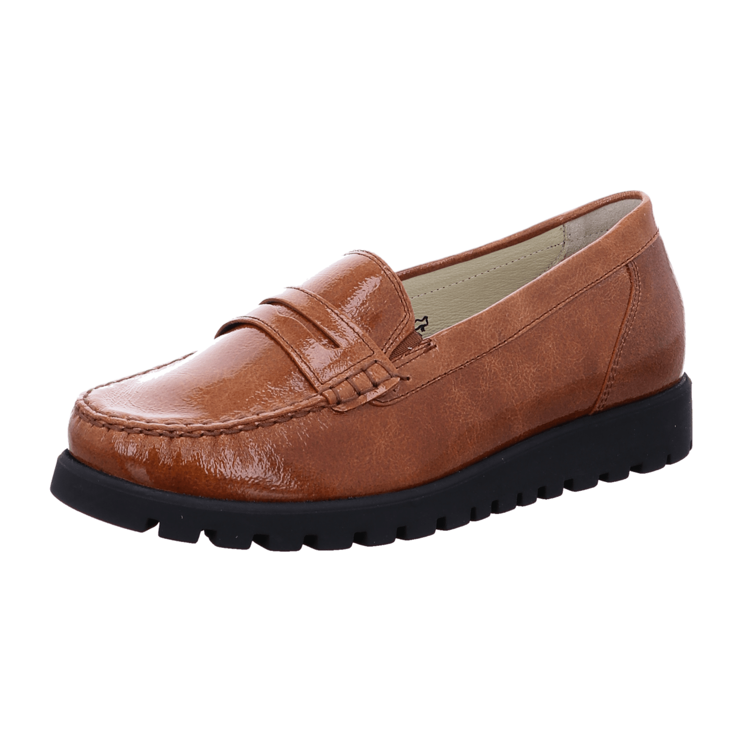Waldläufer SlipperH-WiteCognacLack für Damen, braun, Gr. 40 ½ EU / 7 UK