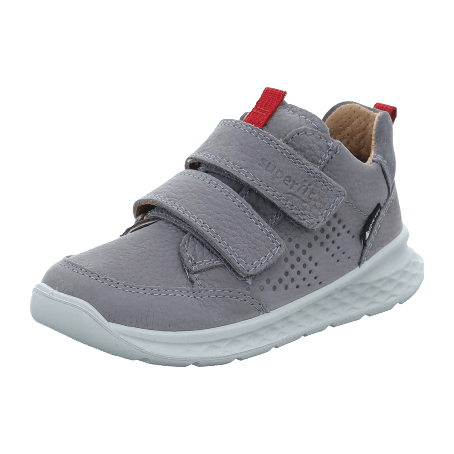 Superfit Breeze 0003692000 Grau/Rot - Halbschuh Schnürschuh für Jungen Baby - Kinderschuhe Lauflernschuhe Gr. 18 - 26, Grau, leder (nubuk/velour) für Kinder, grau, Gr. 21 EU