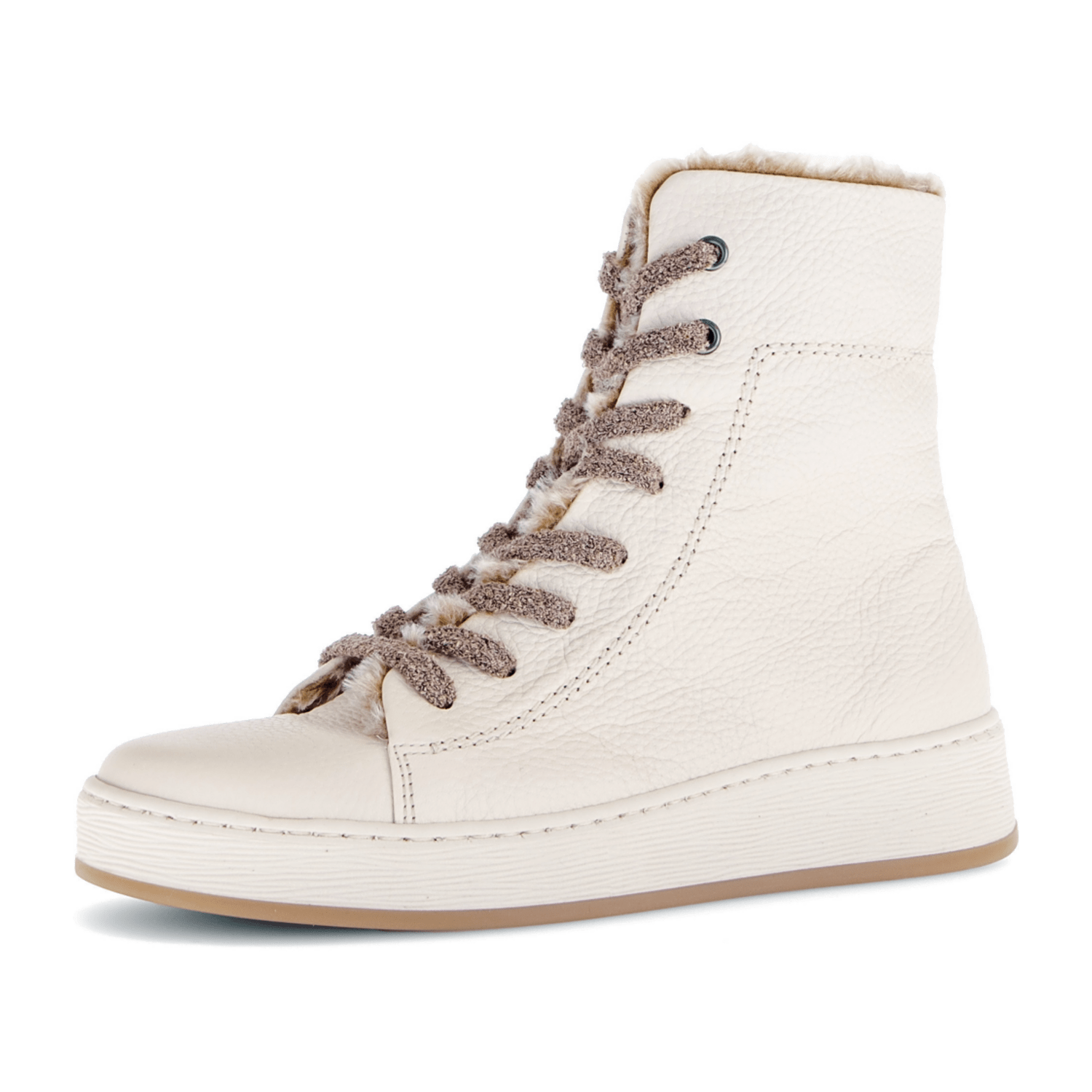 Gabor Mid Sneaker Boots beige Fell 76.775.52 für Damen, weiß, Größe 35 ½ EU / 3 UK