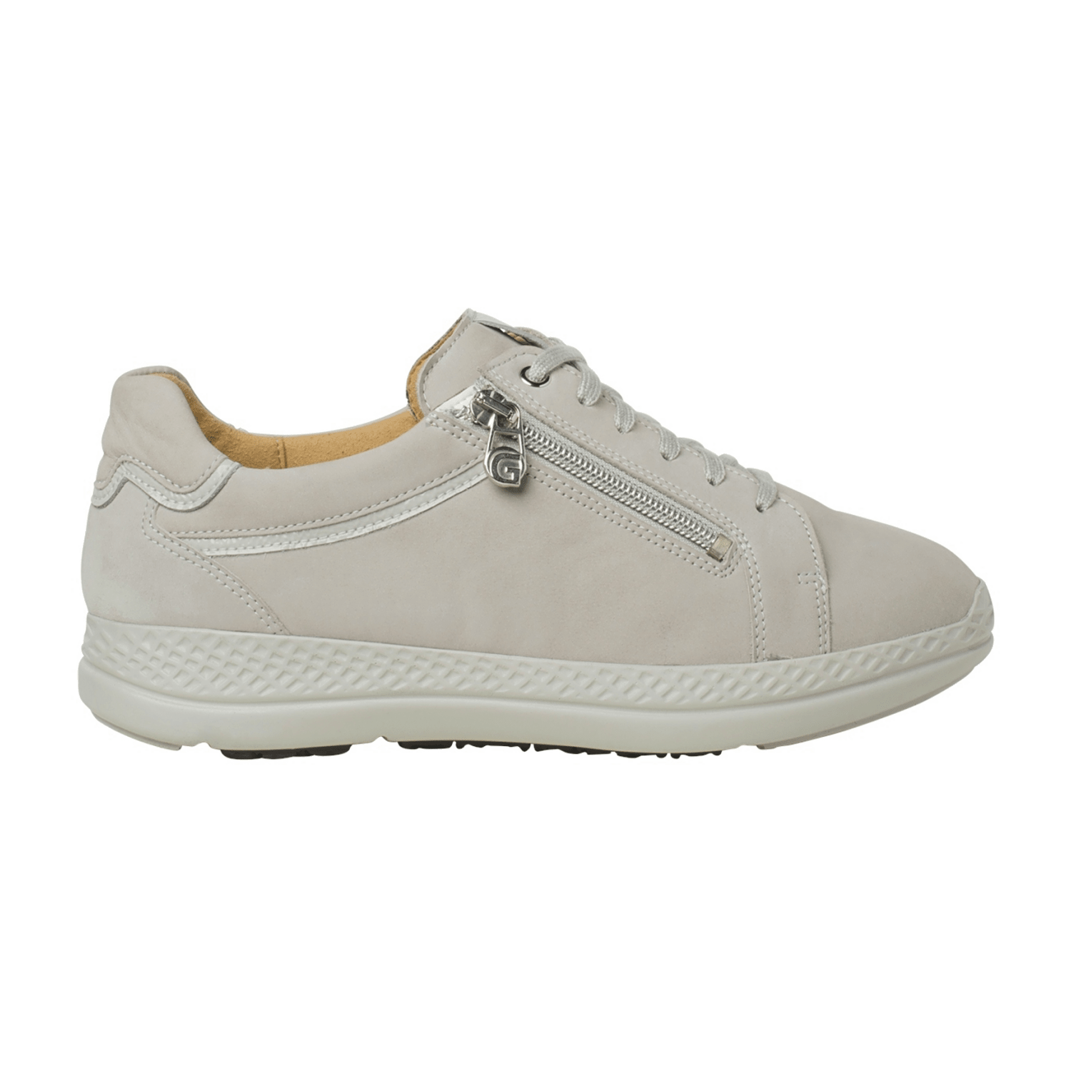 Ganter Karla Luise 2099126700 Lightgrey (Hellgrau) - Schnürschuh mit loser Einlage - Damenschuhe Bequeme Schnürschuhe, Grau, leder (softnubuk) für Damen, grau, Größe 39 EU / 6 UK