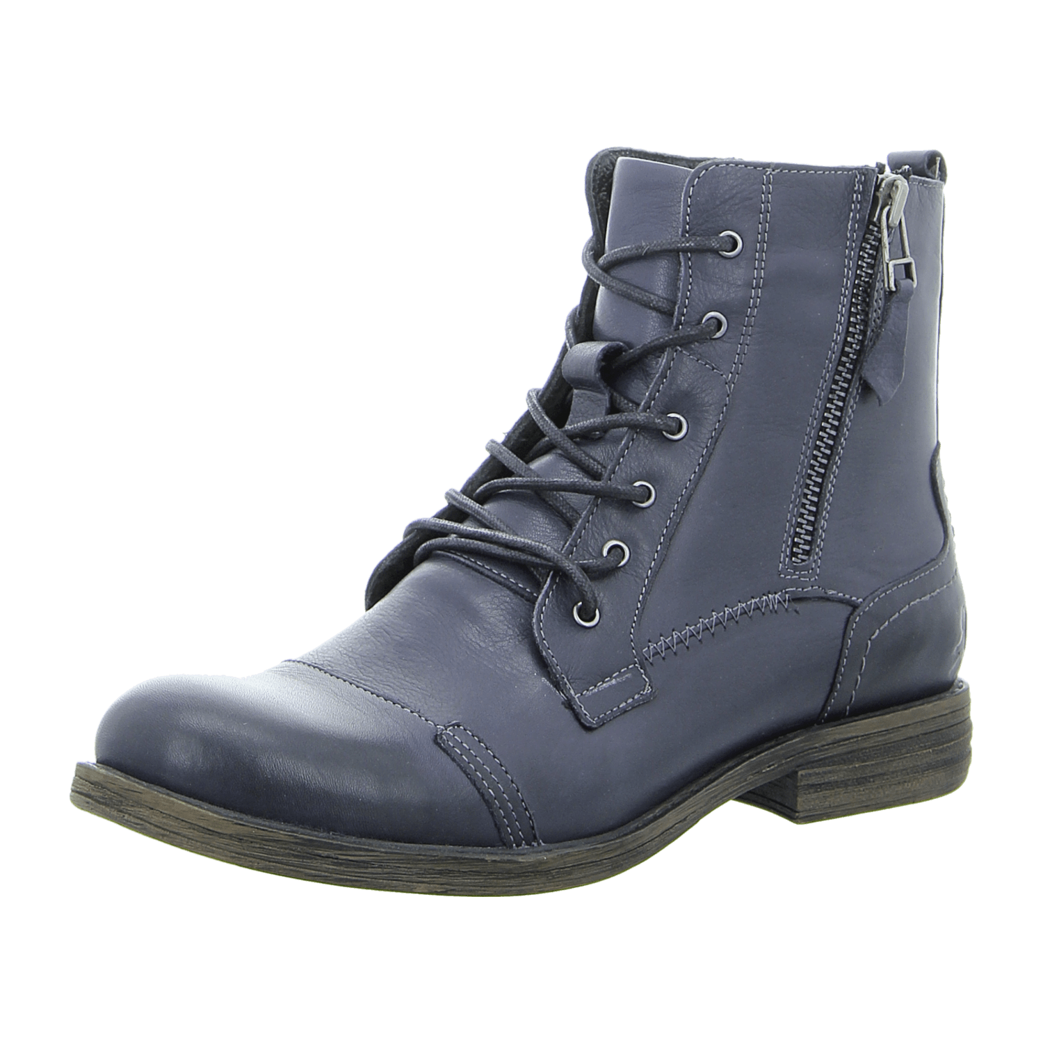 2 GO FASHION Schnürstiefeletten für Damen, blau, Größe 36 EU