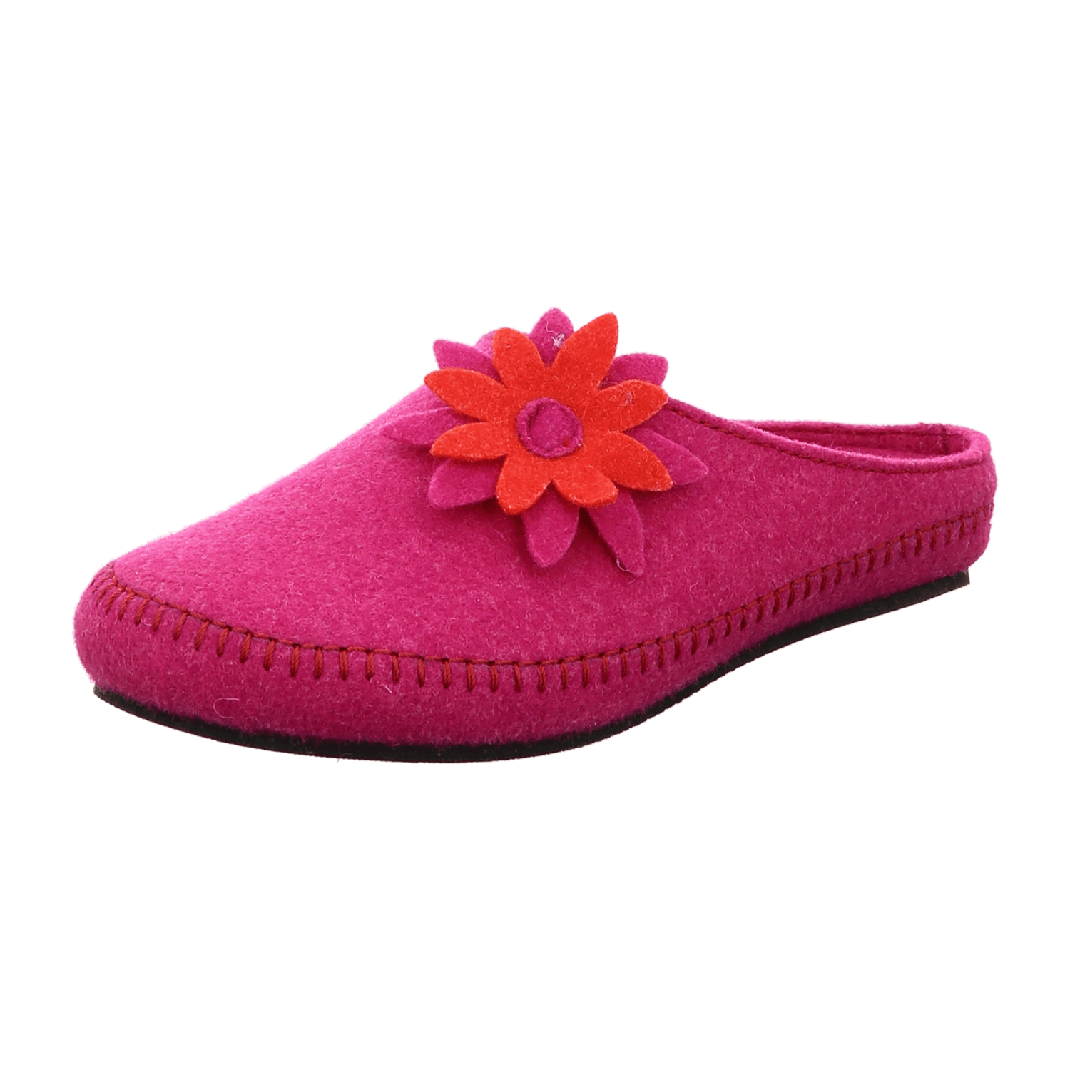 Rohde Da. Pantoffel pink m. Blume für Damen, pink, Gr. 37 EU