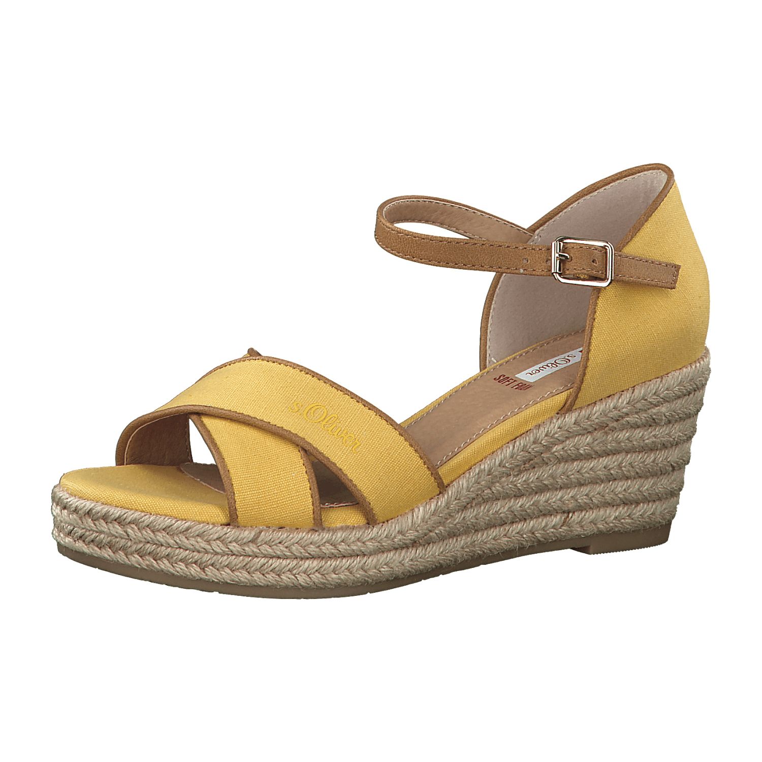S.Oliver Keilsandalette für Damen, gelb, Gr. 37 EU