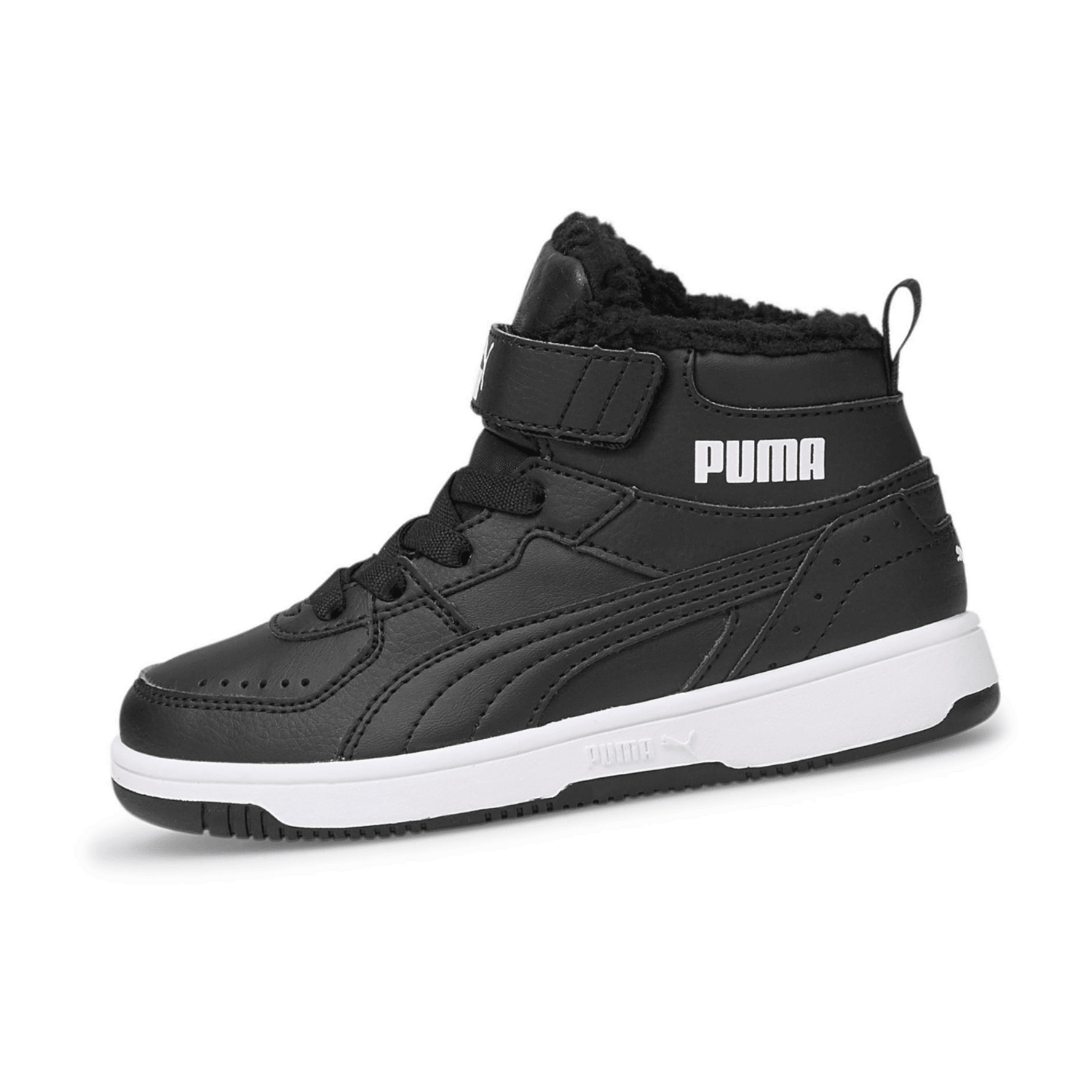 Puma Rebound Joy PS Kinder Fell-Sneaker mit Klettverschluss PUMA black/PUMA white 30 für Kinder, schwarz, Gr. 28 EU