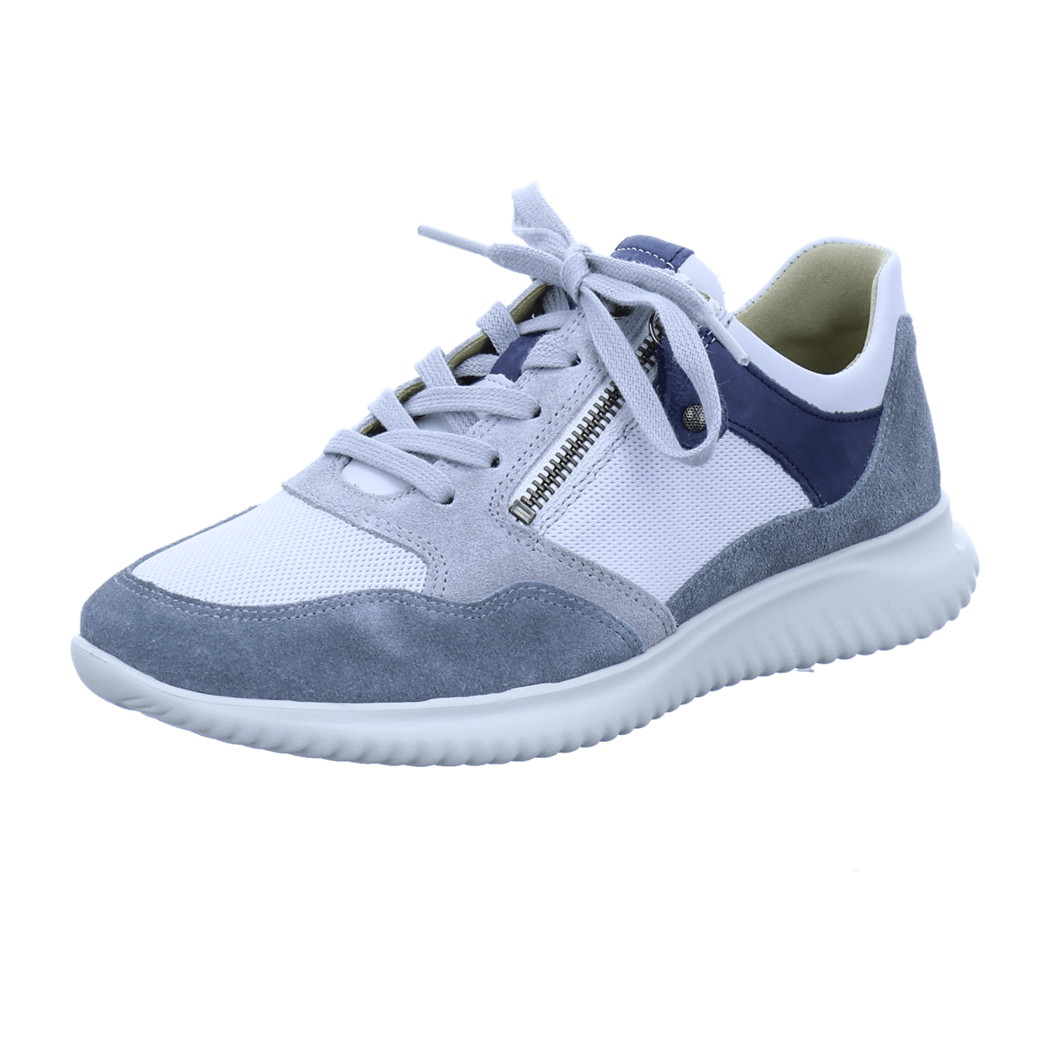 Hartjes Breeze 1140-1917 Aluminium/Eisgrau - Schnürschuh mit loser Einlage - Damenschuhe Bequeme Schnürschuhe, Grau, leder (velour/nappa) für Damen, bunt, Gr. 38 ½ EU / 5,5 UK