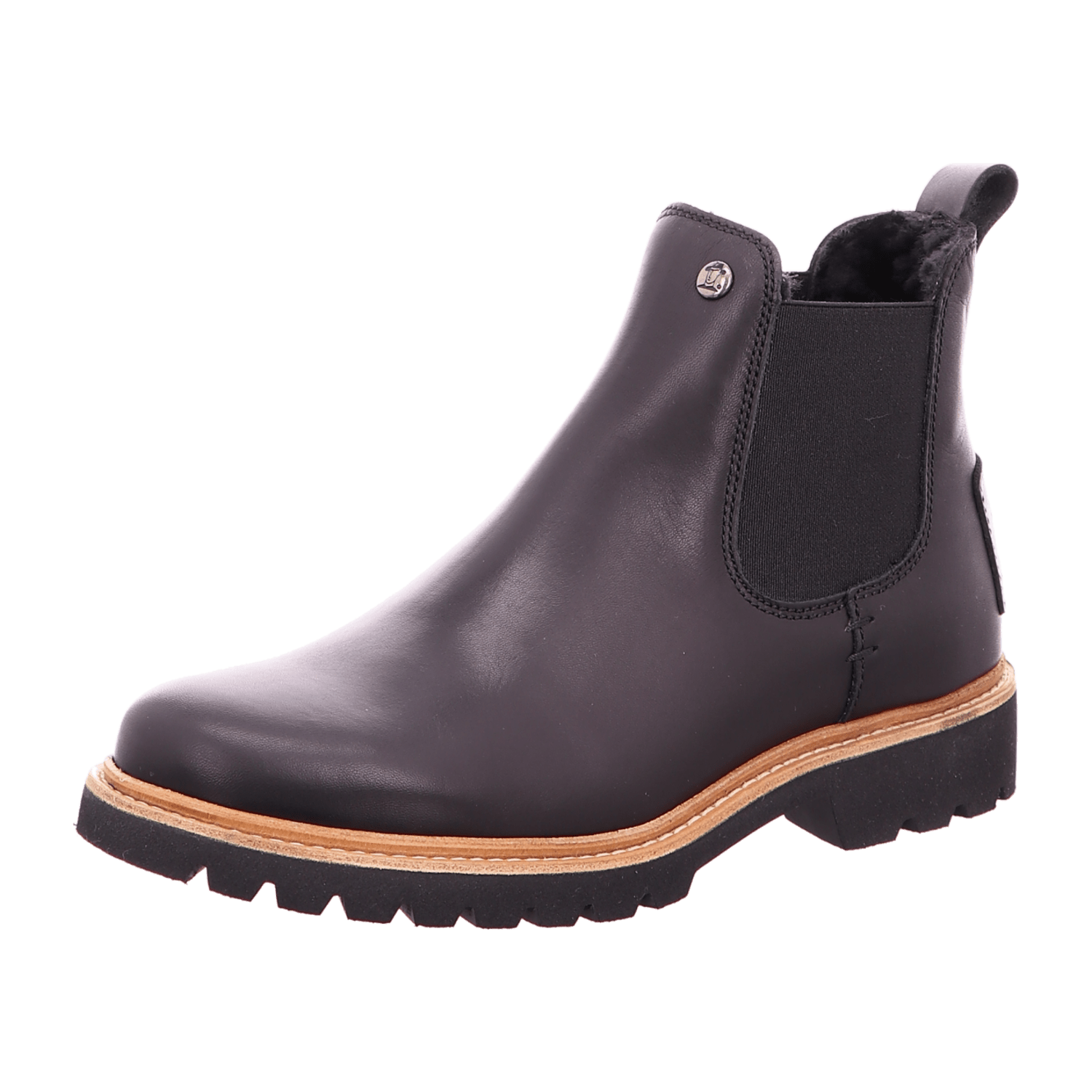 Panama Jack Pia, Chelsea Boot In Pelle Scamosciata Impermeabile Per Donna, Colore Marrone Bark, Fodera In Pelle, Suola In Gomma, Made In Spain, Tacco 6,5 Cm, Taglia 38 EU