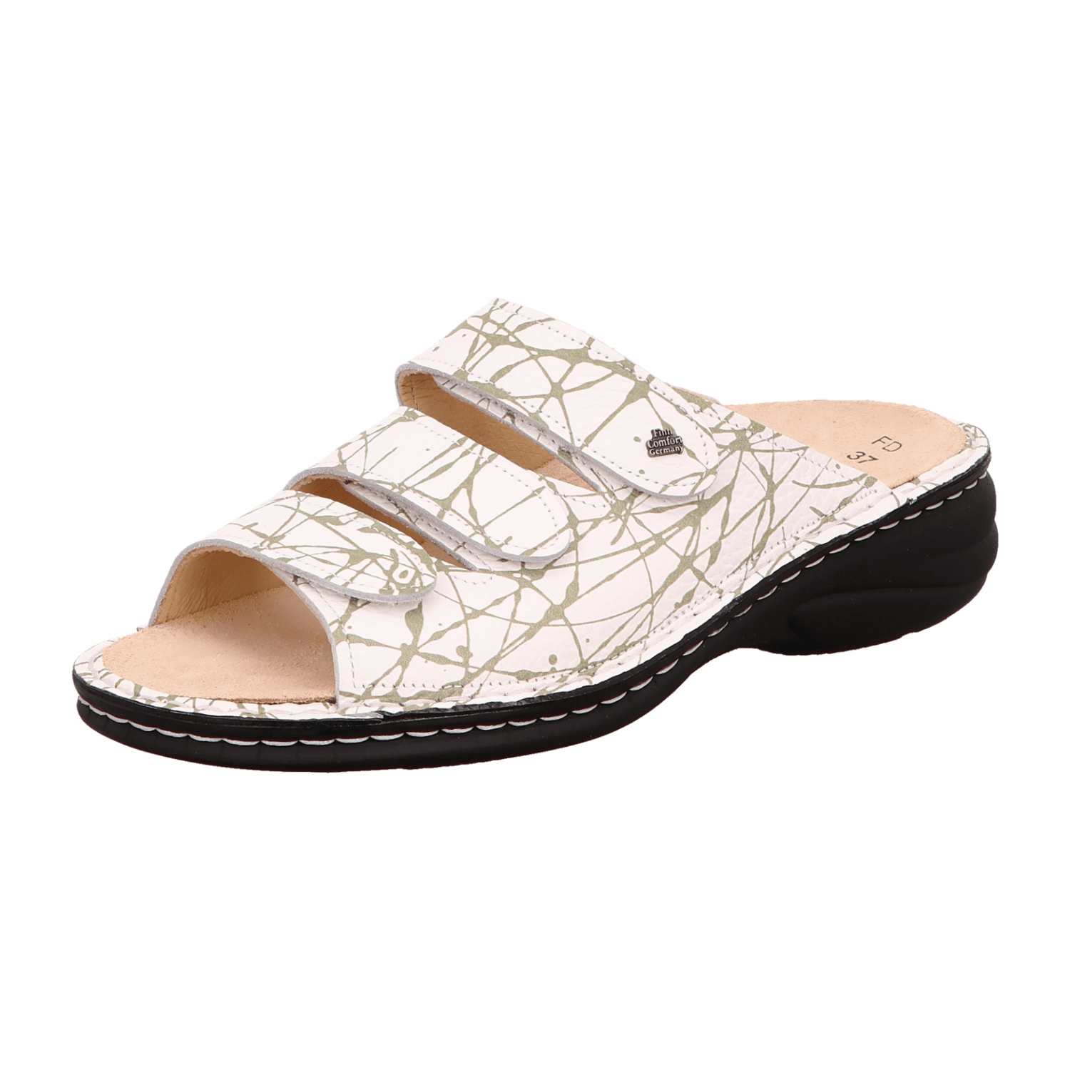 FinnComfort Hellas Nature (Weiss) (weiß) - Pantolette - Damenschuhe Pantolette /  Zehentrenner, Weiß, leder (rizzo) für Damen, weiß, Gr. 40 EU