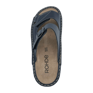 Rohde 5774-50 Blau - Pantolette - Damenschuhe Pantolette /  Zehentrenner, Blau, leder (nappa), absatzhöhe: 20 mm