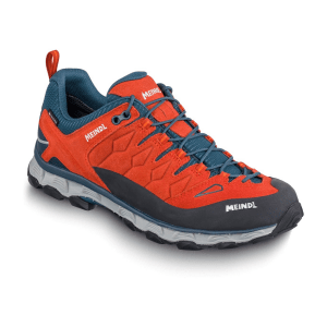 Meindl Lite Trail GTX 3966-24 Orange/blau (rot) - Wanderschuh - Wanderschuhe Outdoor Herren, Rot, leder/textil (velour)