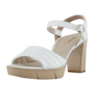 Paul Green 7928-063 White (weiß) - elegante Sandale - Damenschuhe Sandalette / Sling, Weiß, leder (knautschlack), absatzhöhe: 75 mm