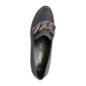 Gabor comfort Gabor Schuhe Slipper blau gold H-Weite 52.554.66