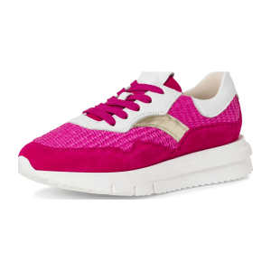 Tamaris 23785-32 Pink - sportlicher Schnürschuh - Damenschuhe Sneaker, Mehrfarbig, leder/textil/synthetik