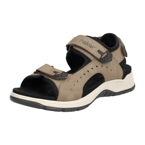 Rieker 26951-25 Hellbraun - Sandale - Herrenschuhe Sandale / Pantolette, Braun, leder/textil