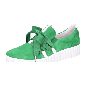 Gabor Schuhe grün verde Damen Slipper Samt Velour 43.333.11