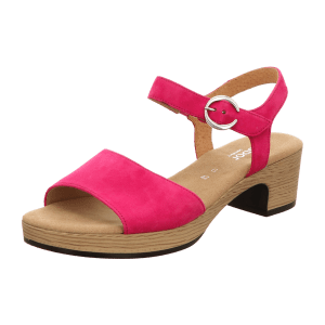 Gabor comfort 42071-21 Pink - elegante Sandale - Damenschuhe Sandalette / Sling, Mehrfarbig, leder (samtchevreau), absatzhöhe: 30 mm