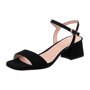 Unisa Kirk Black (schwarz) - elegante Sandale - Damenschuhe Sandalette / Sling, Schwarz, leder (wildleder), absatzhöhe: 50 mm