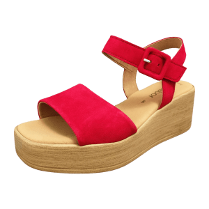 Gabor Fashion Keil Sandalen rubin rot Samt 44.531.15