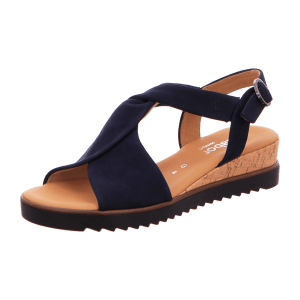 Gabor 42751-86 Blau - elegante Sandale - Damenschuhe Sandalette / Sling, Blau, leder (softnubuk)