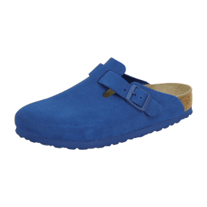 Birkenstock Boston Clogs Pantoletten ultra blau Velour Normal-Weit 1022556