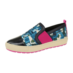 Geox Breeda Designer Schuhe Slipper blau print