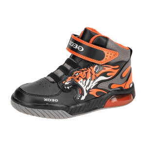 Geox Inek Kinder Schuhe schwarz orange Tiger J369CC