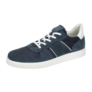 Ecco Street Lite Schuhe Sneaker blau weiß Velour 521374