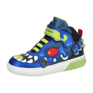 Geox Grayjay Kinder Schuhe blau hellgrün Krokodil J369YA