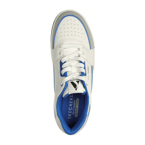 Skechers Uno Court Low-Post White And Grey Leather / Blue Größe EU 41