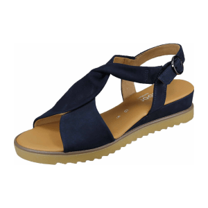 Gabor comfort 22751-66 Blau - elegante Sandale - Damenschuhe Sandalette / Sling, Blau, leder (soft nubuk)