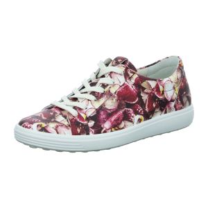 Ecco Soft 7 Schuhe rot bunt Blumendruck Sneaker 470303
