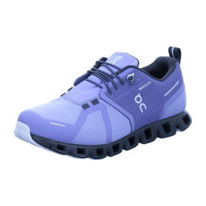 ON Cloud 5 Waterproof Shale/Magnet (Blau) - sportlicher Schnürschuh - Damenschuhe Sneaker, Blau, synthetik/textil (100% recyceltes polyester, wasserdicht)