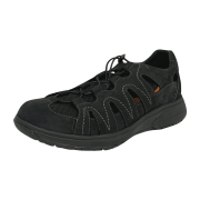 Xsensible Rostock Black (schwarz) - geflochtener Slipper - Herrenschuhe Slipper, Schwarz, leder/textil