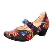 Think Aida 532 Riemchen Pumps schwarz bunte Blumen