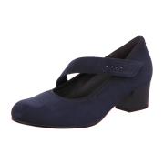 Gabor comfort 66149-46 Darkblue (Dunkelblau) - Pump lose Einlage - Damenschuhe Modische Pumps / Ballerina, Blau, leder (samtchevreau), absatzhohe: 45 mm